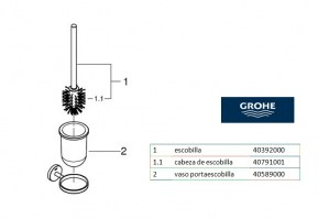 RECAMBIOS ESCOBILLERO A PARED BAU COSMOPOLITAN GROHE